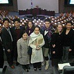 Professor Straub and students while touring the National Assembly of the Republic of Korea