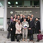 The students in front of the UN Combined Forces Command offices